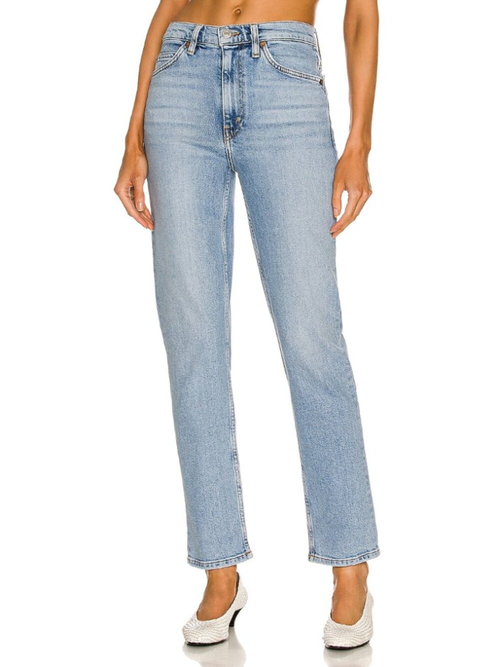 Re/Done | 70s Straight Jean in Mid 90s Blue | Size 24